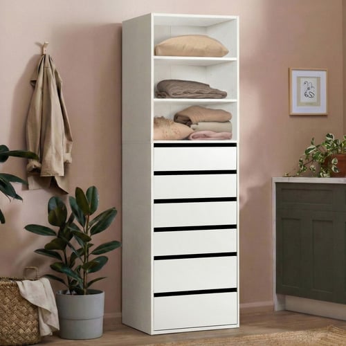 Cassandra 6 Drawer & 3 Shelf Wardrobe