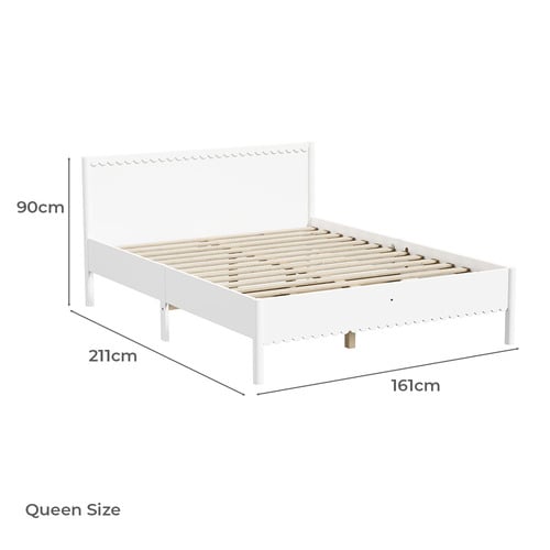 Maiah Scalloped Pine Wood Bed