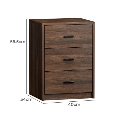 Arlo 3 Drawer Bedside Table