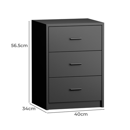 Arlo 3 Drawer Bedside Table