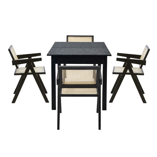 Laurent Rattan Extendable Dining Table & Chair Set
