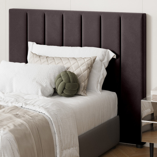 Riess Brown Velvet Bedhead