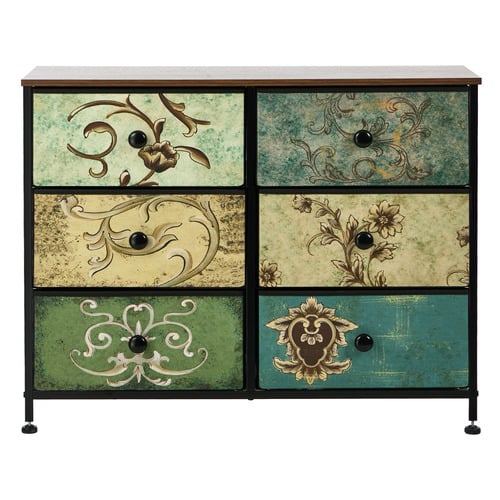 Vintage Green Vanderco 6 Drawer Chest