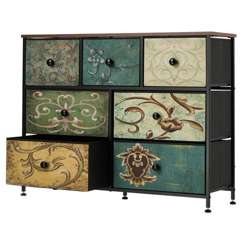 Vintage Green Vanderco 7 Drawer Chest