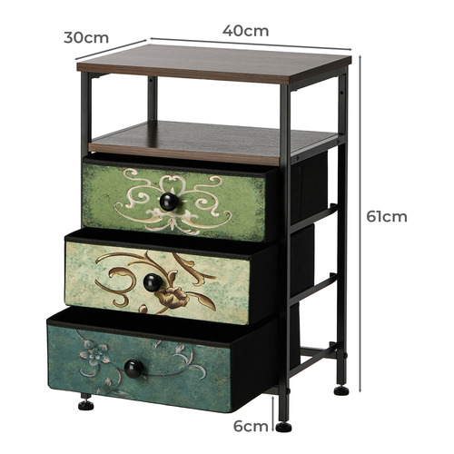 Vanderco 3 Drawer Bedside Table