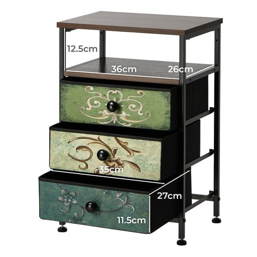 Vanderco 3 Drawer Bedside Table