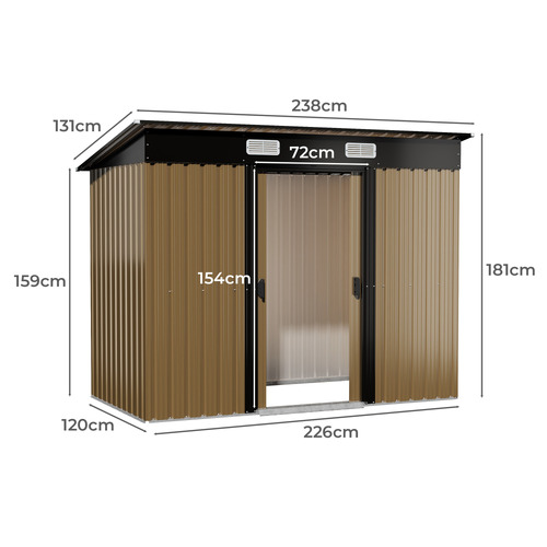 Edison Galvanised Steel Storage Shed