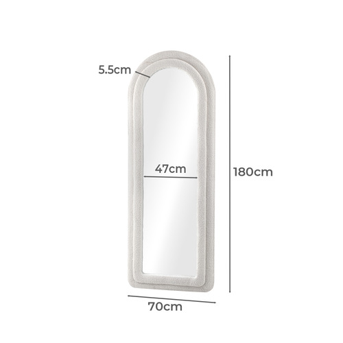 Saige Arched Boucle Full Length Mirror