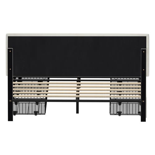 Akela Velvet Bed Frame with LED & Drawers