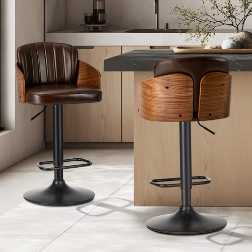Layne Faux Leather Adjustable Bar Stools