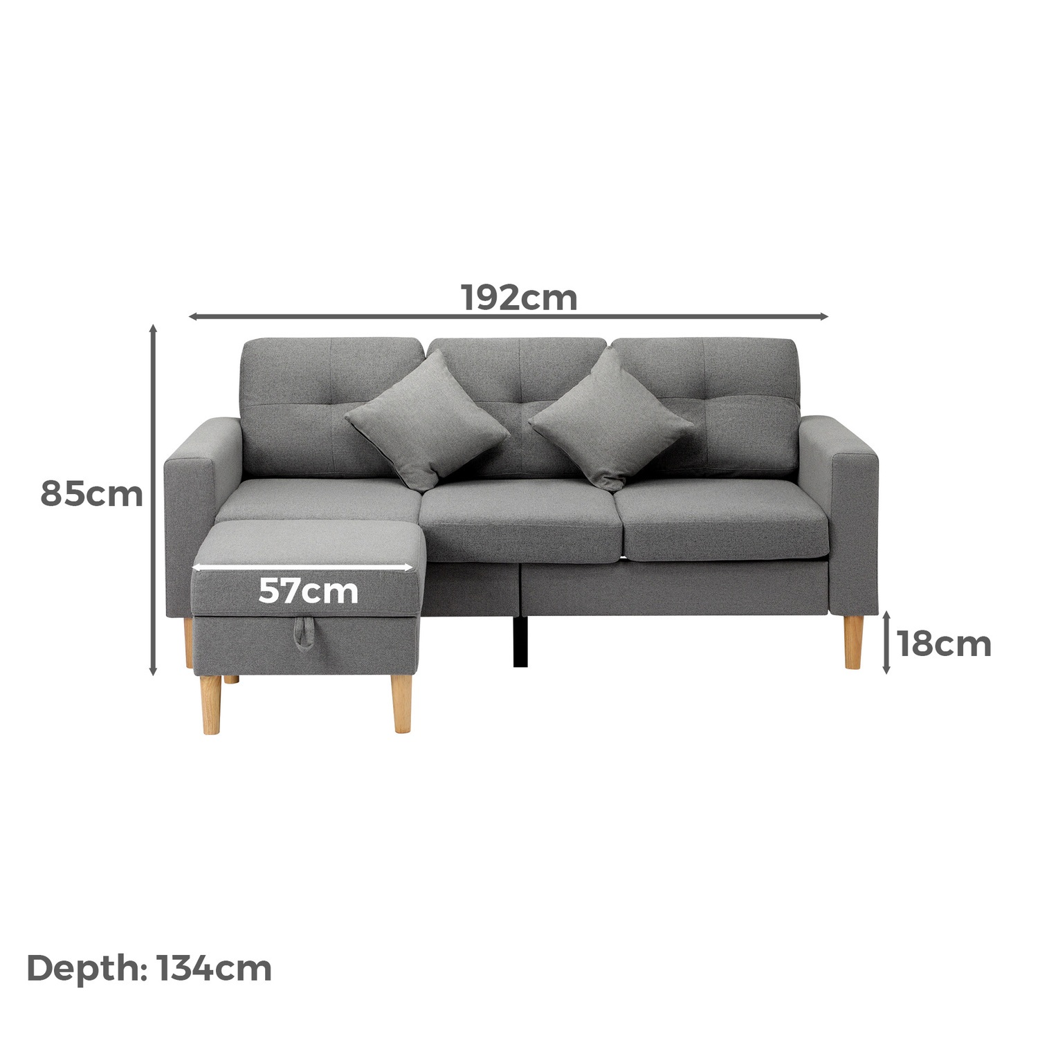 Alinur 3 Seater Sofa & Ottoman Set