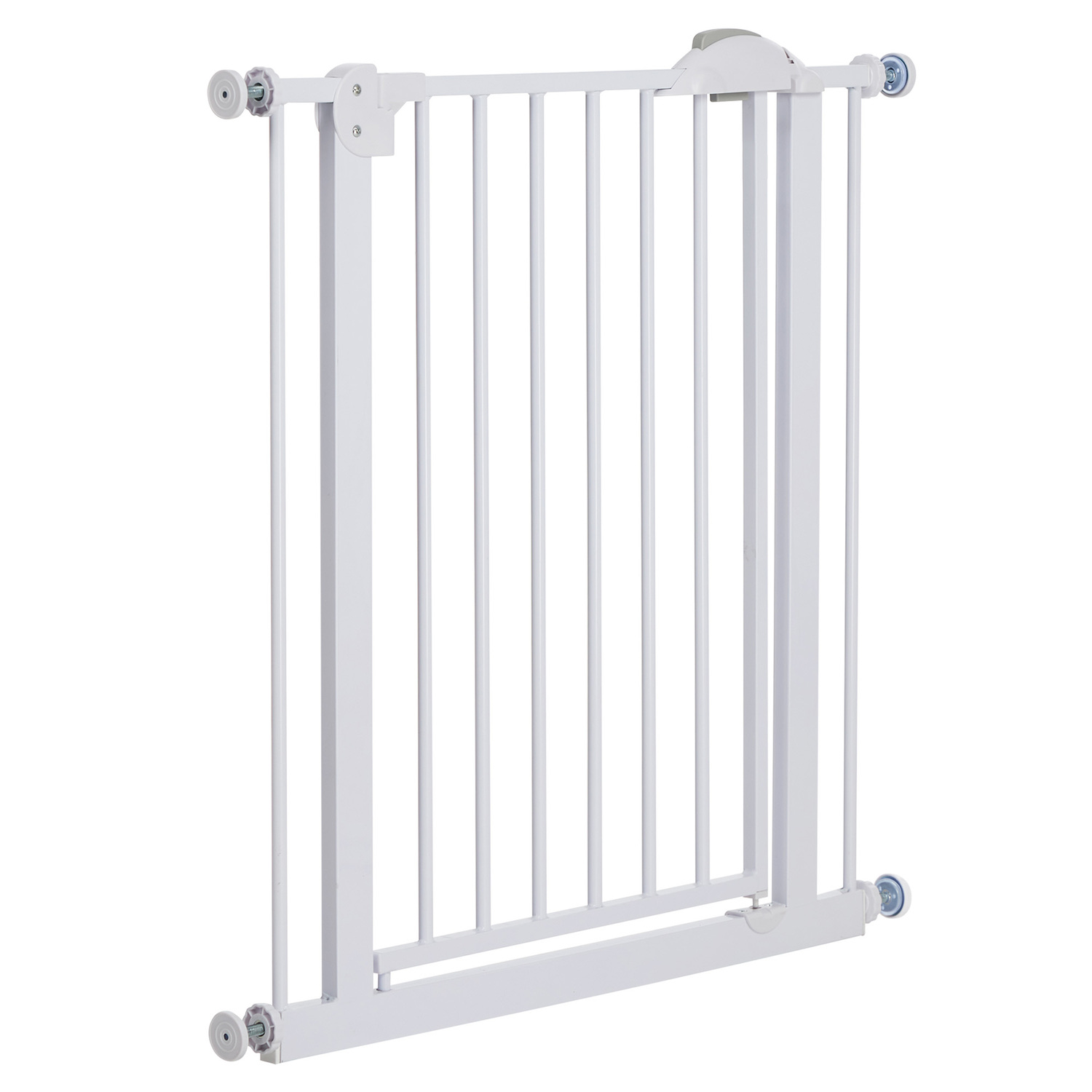 White Hugo Retractable Fence Pet Gate