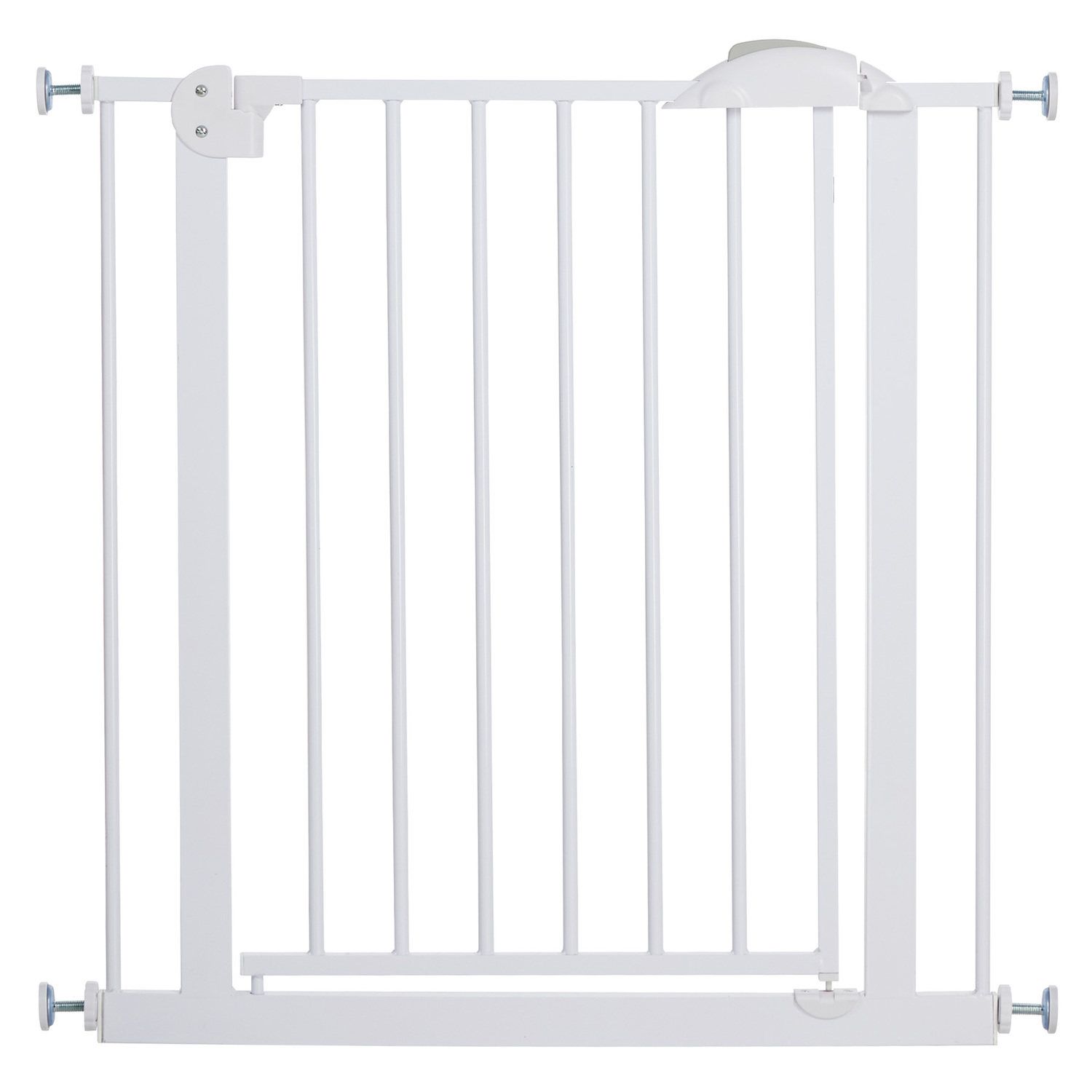 White Hugo Retractable Fence Pet Gate