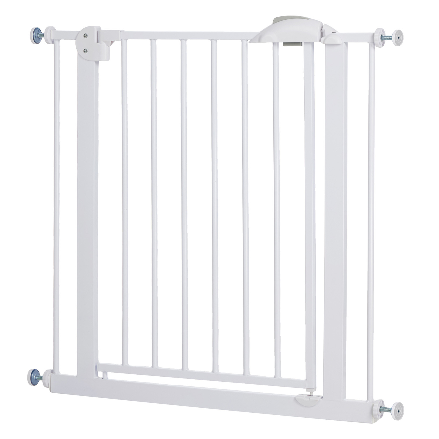 White Hugo Retractable Fence Pet Gate