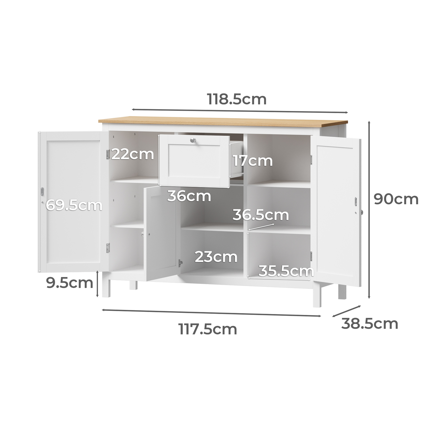 Jada 3 Door Sideboard Buffet