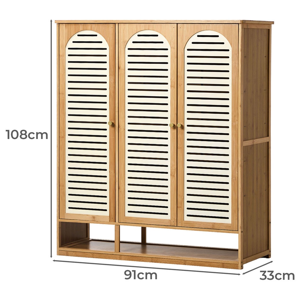 Vanya 3 Door Bamboo Shoe Cabinet