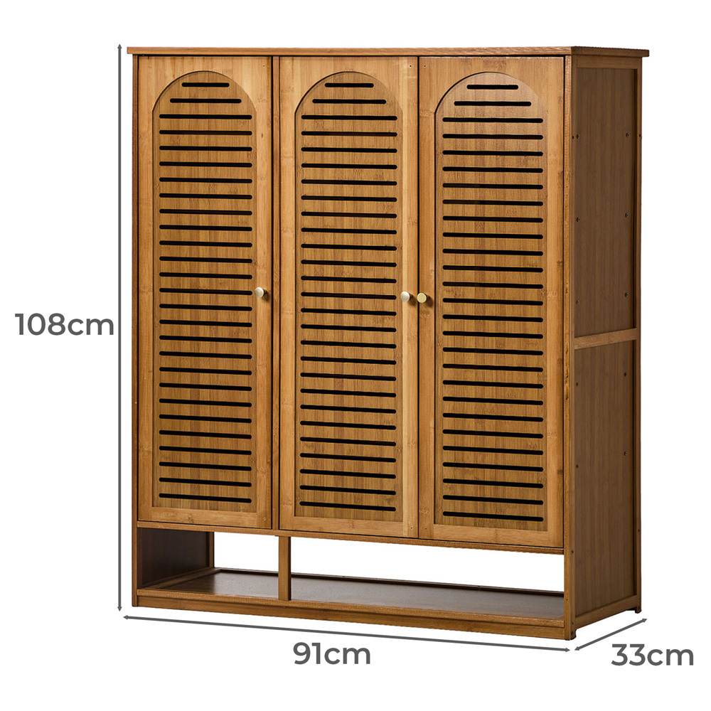 Vanya 3 Door Bamboo Shoe Cabinet