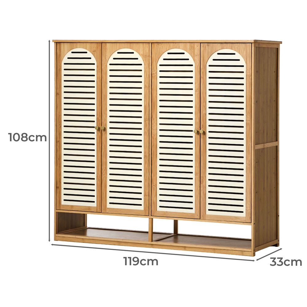 Vanya 4 Door Bamboo Shoe Cabinet