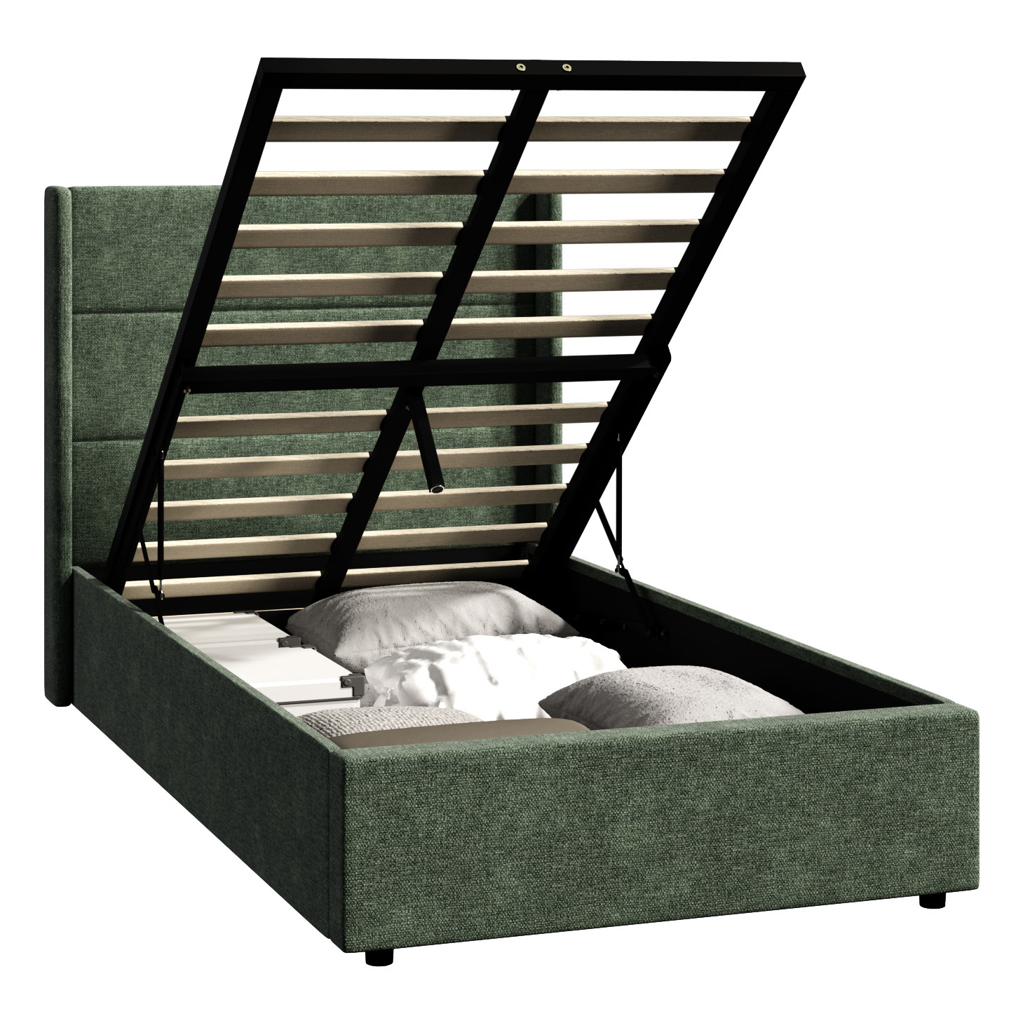 Ciaran Chenille Gas Lift Storage Bed
