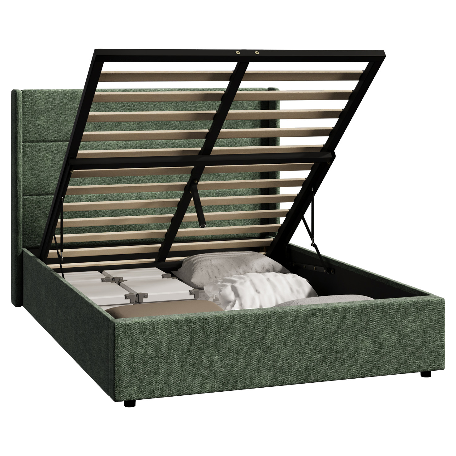 Ciaran Chenille Gas Lift Storage Bed