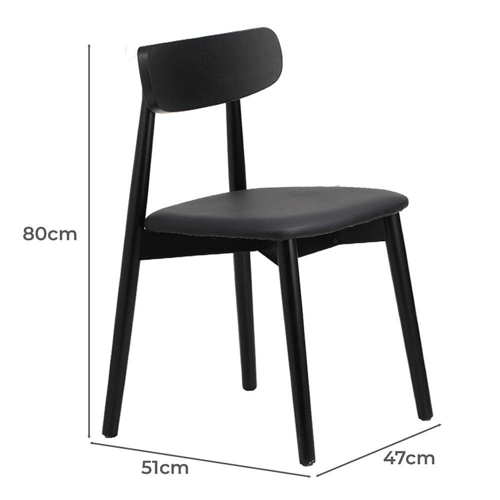 4 Seater Black Emilia Dining Table & Chair Set