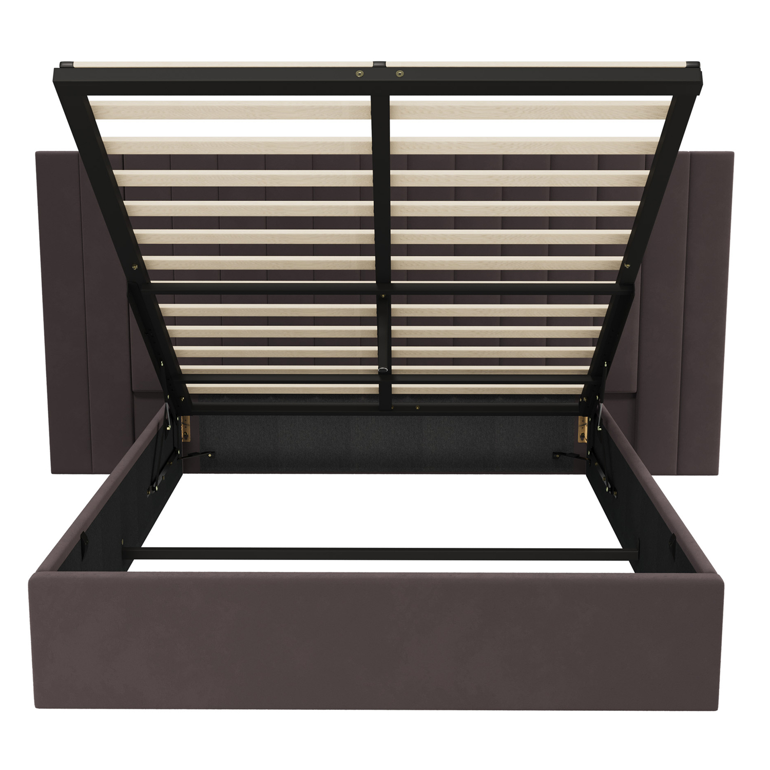 Henri Velvet Gas Lift Storage Bed Frame