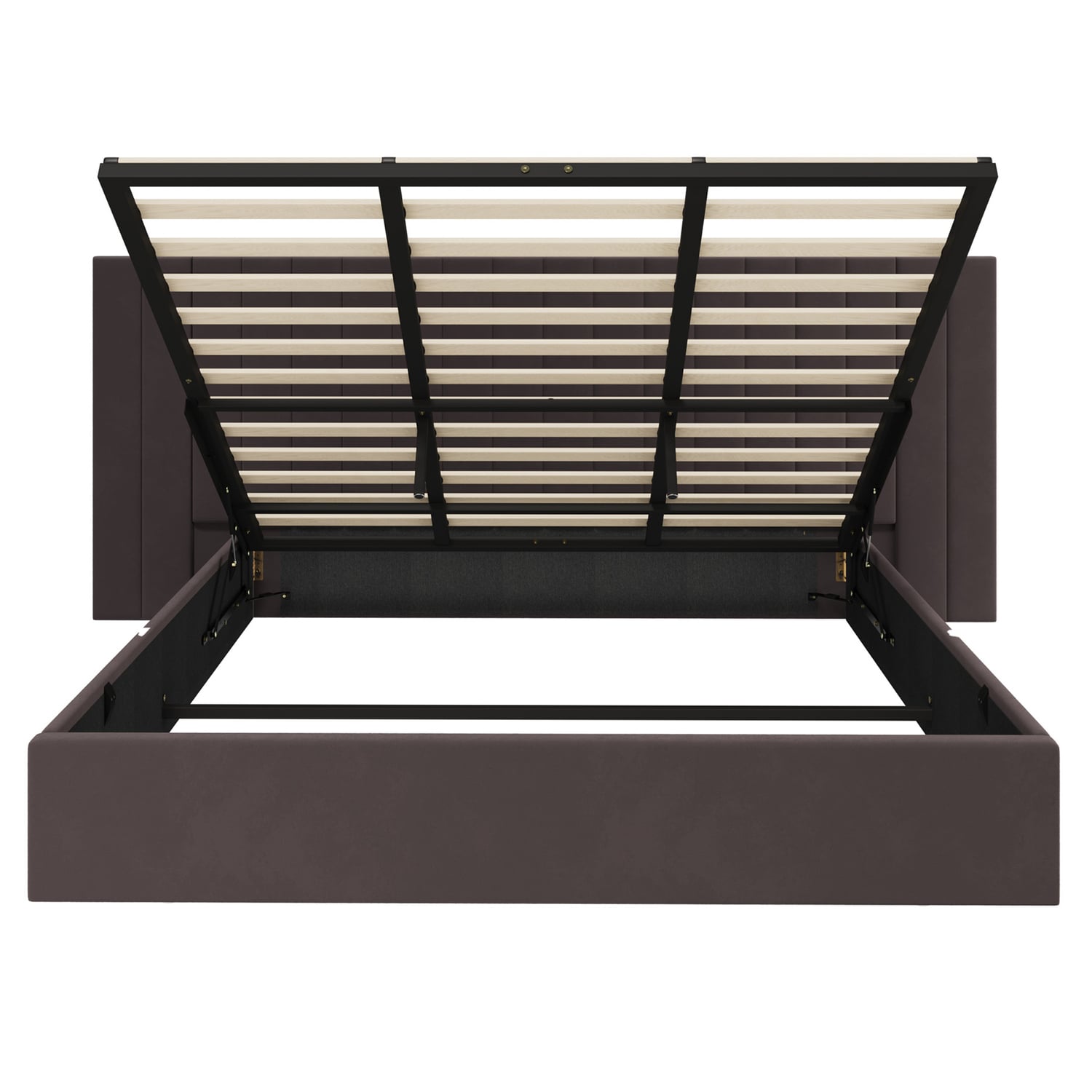 Henri Velvet Gas Lift Storage Bed Frame