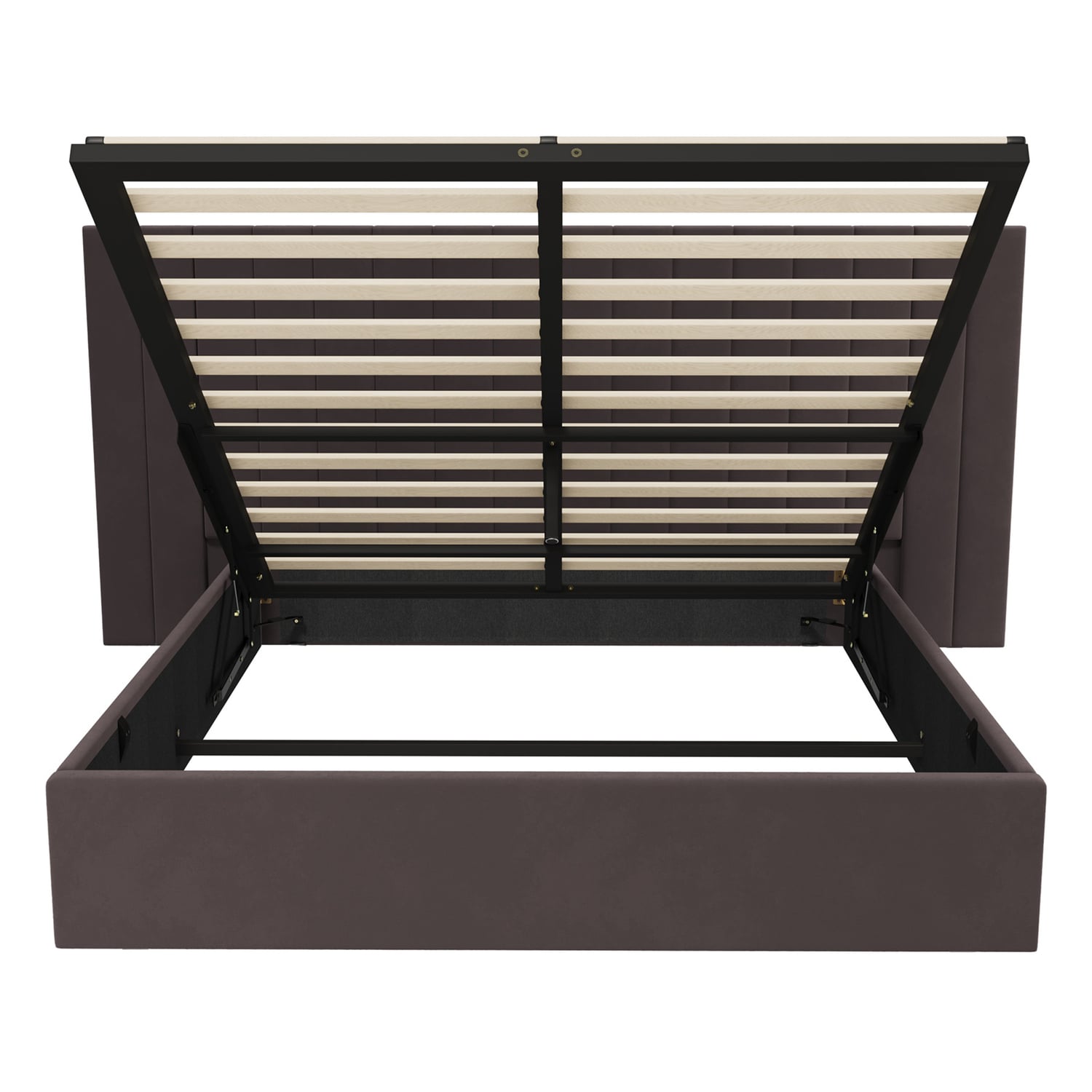 Henri Velvet Gas Lift Storage Bed Frame