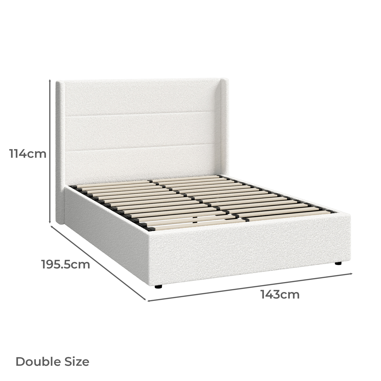 Ciaran Chenille Gas Lift Storage Bed Frame