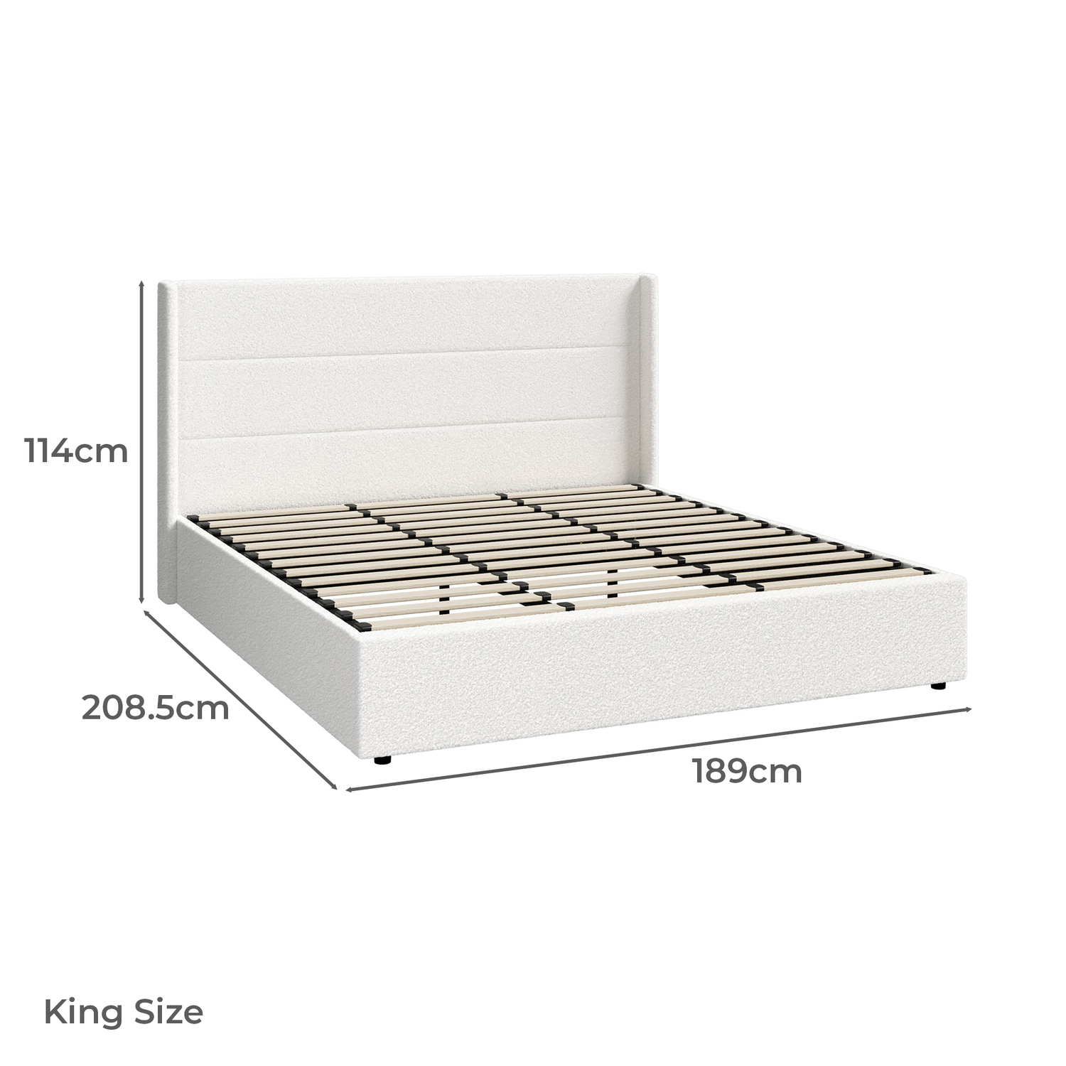 Ciaran Chenille Gas Lift Storage Bed Frame