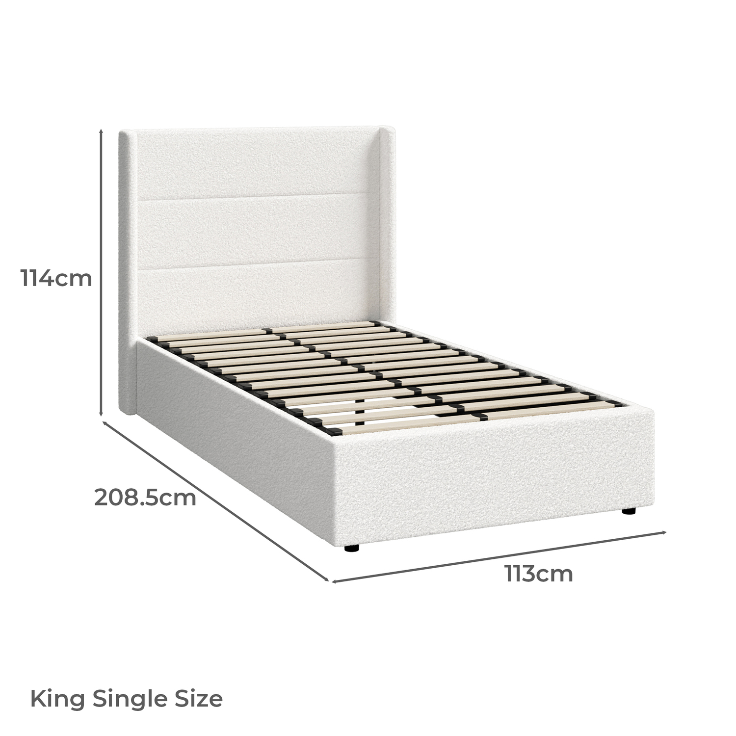 Ciaran Chenille Gas Lift Storage Bed Frame