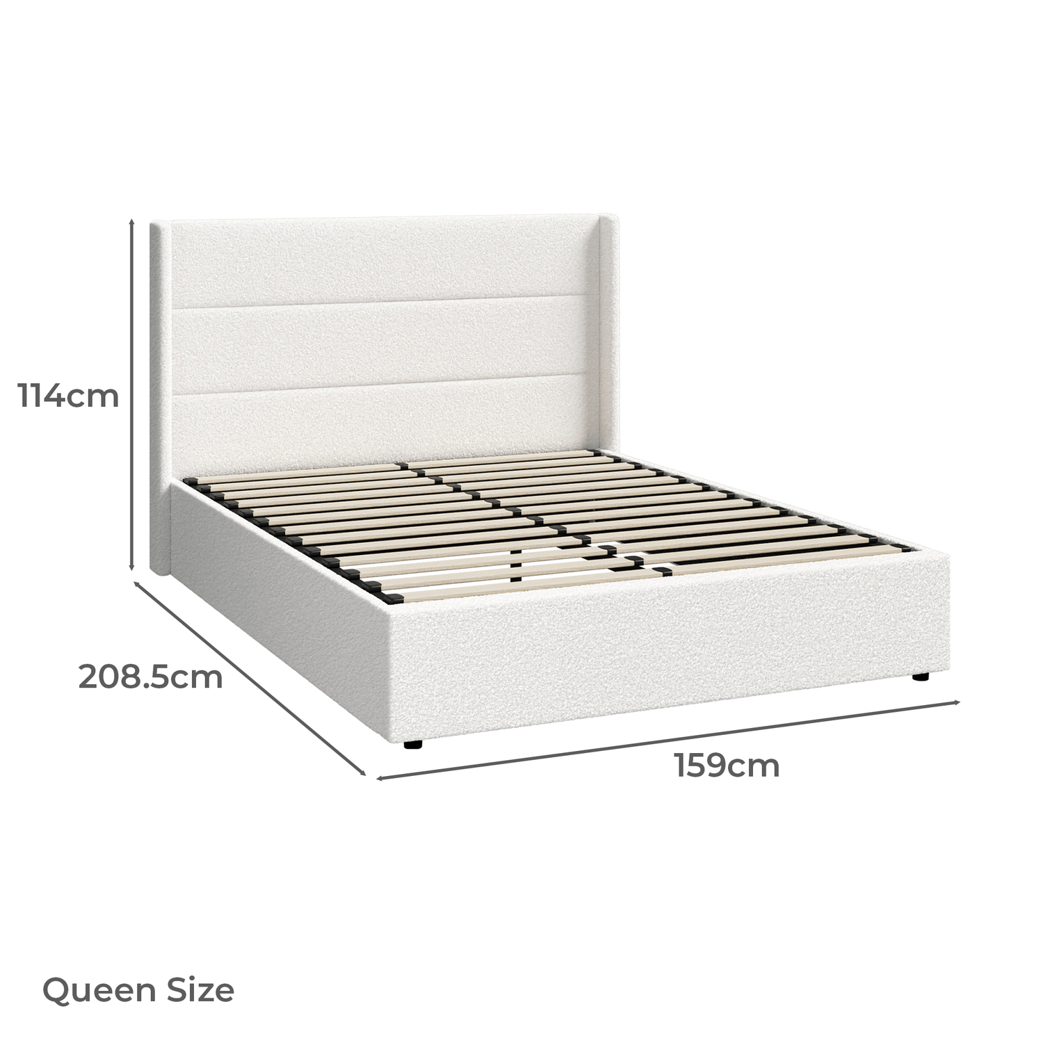 Ciaran Chenille Gas Lift Storage Bed Frame