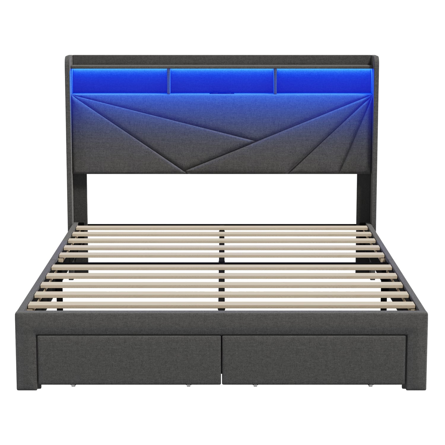 Sophia Bed Frame With Charging Station & Drawers
