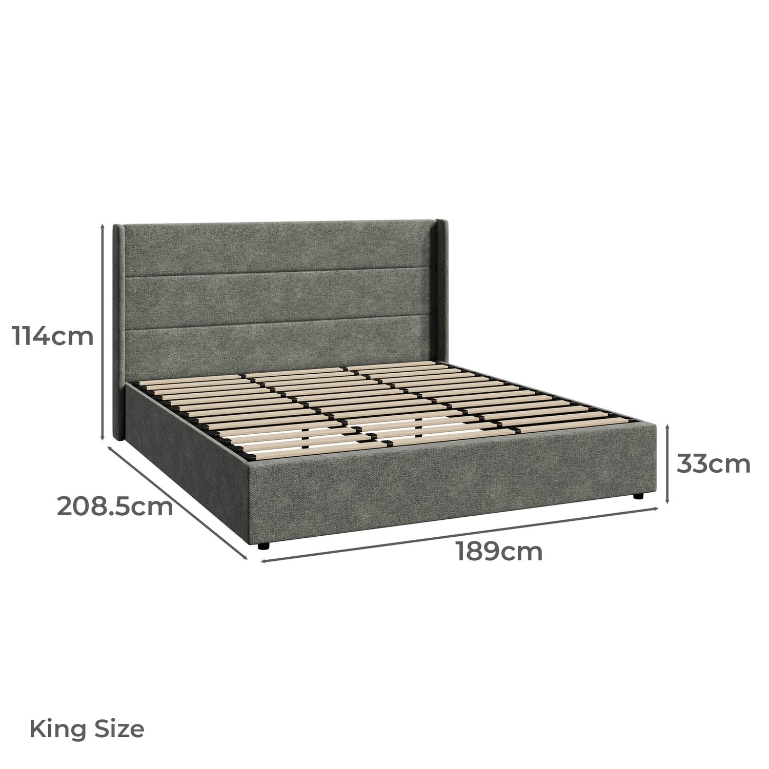 Ciaran Chenille Gas Lift Storage Bed