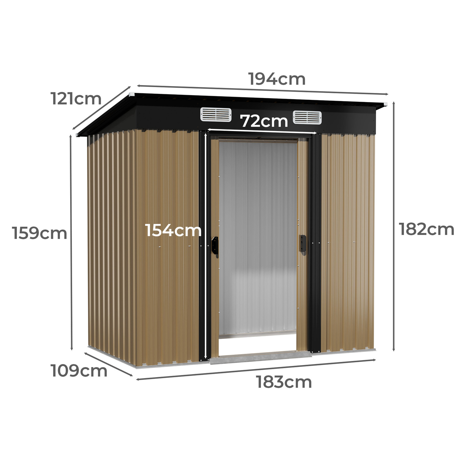 Edison Galvanised Steel Storage Shed