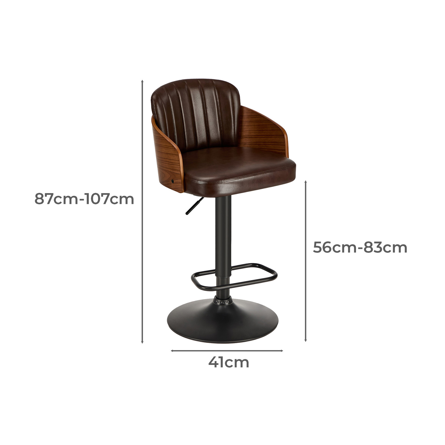 Layne Faux Leather Adjustable Bar Stools