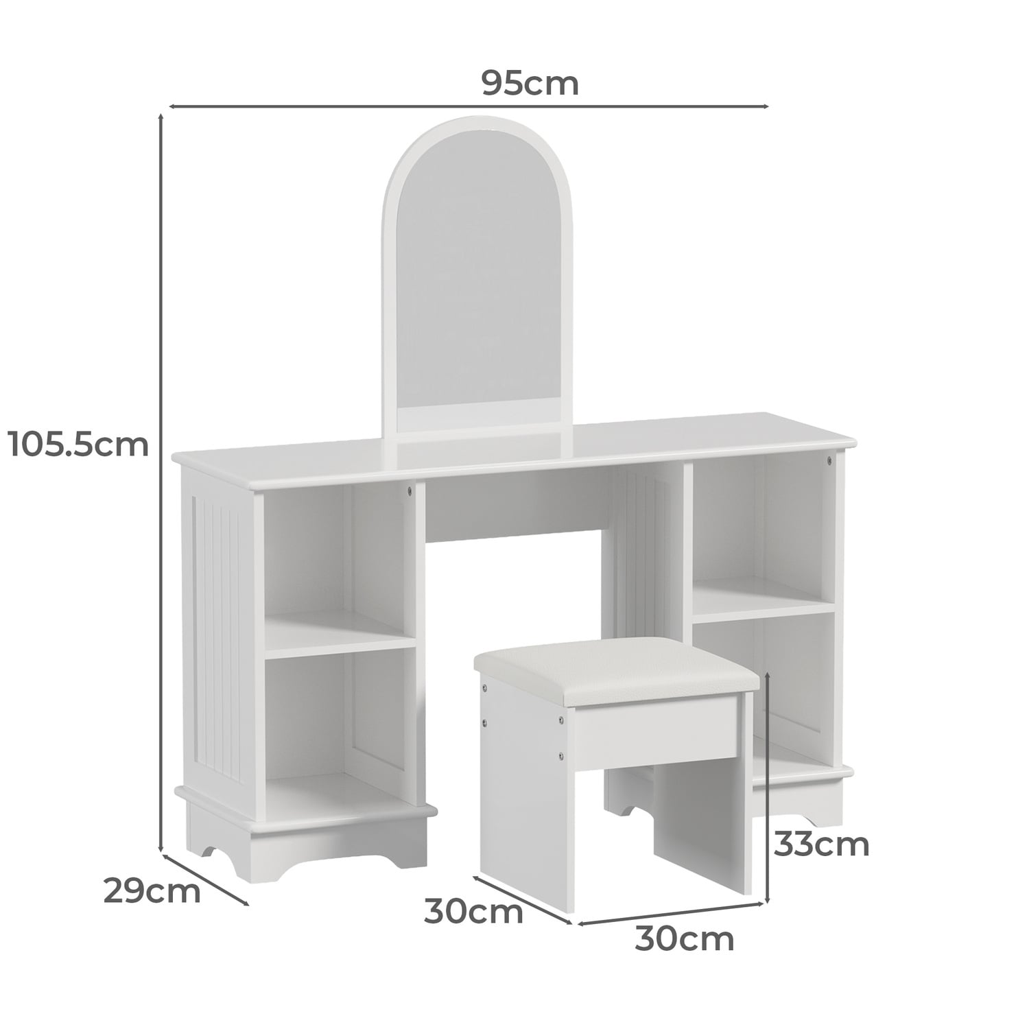 2 Piece Milorie Dressing Table  & Stool Set