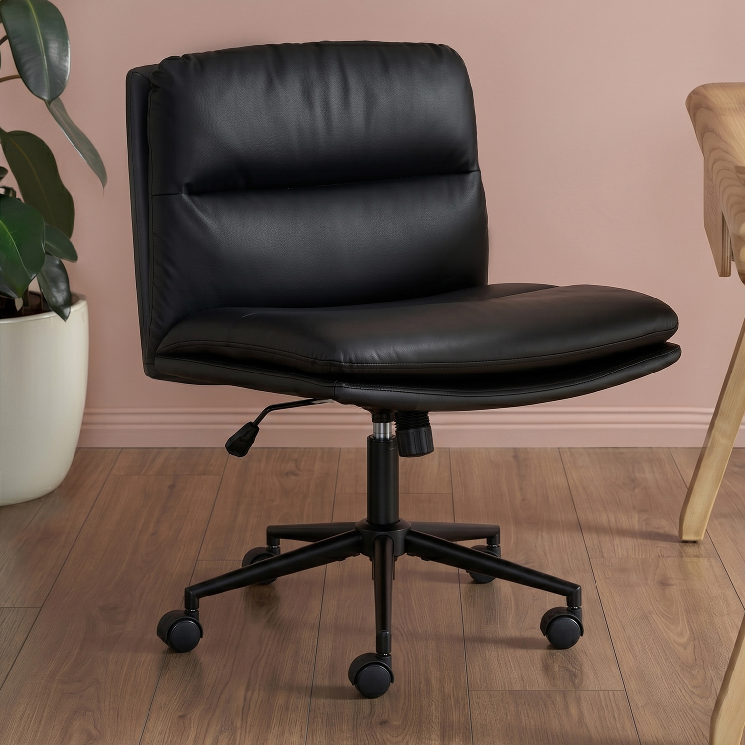 Tommen Armless PU Leather Office Chair