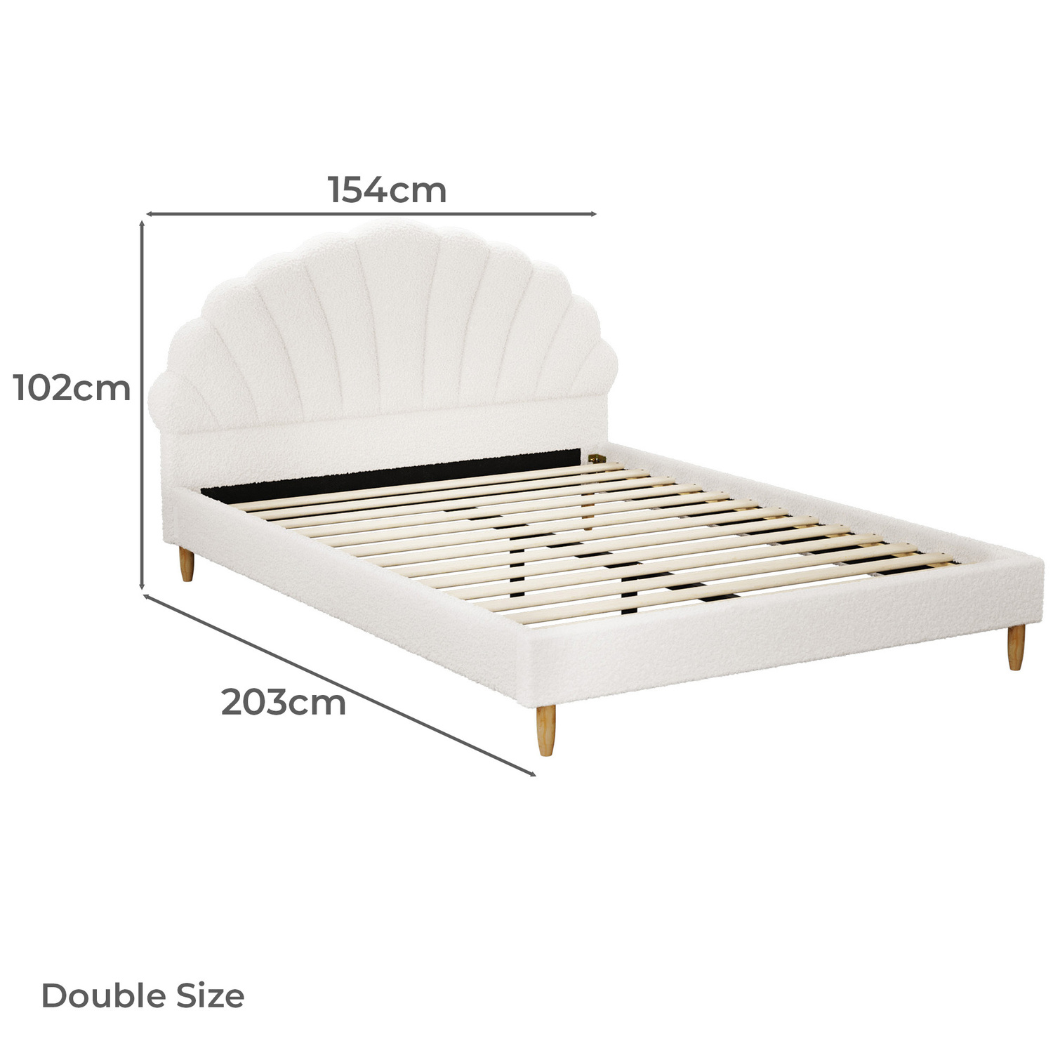 White Florin Boucle Bed