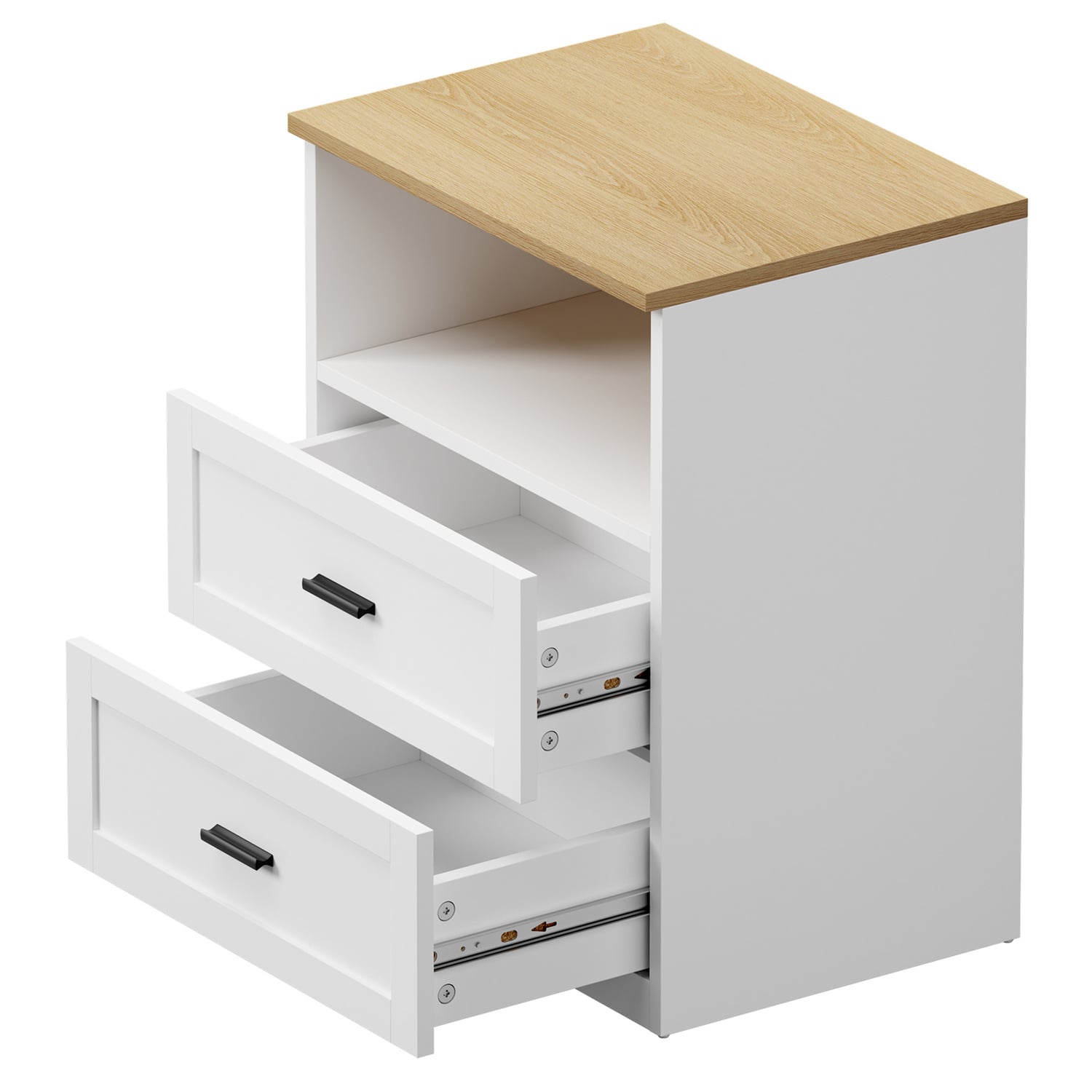 Avery 2 Drawer 1 Shelf Bedside Table