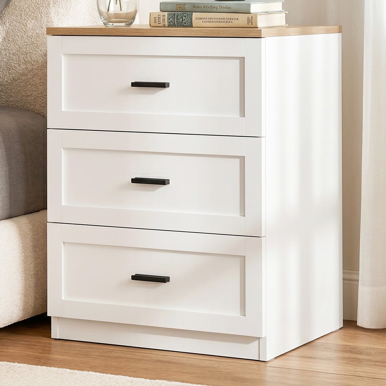 Avery 3 Drawer Bedside Table