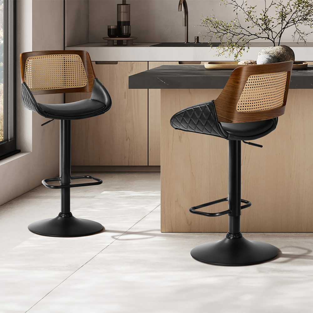 Hollis Adjustable Faux Leather Bar Stools