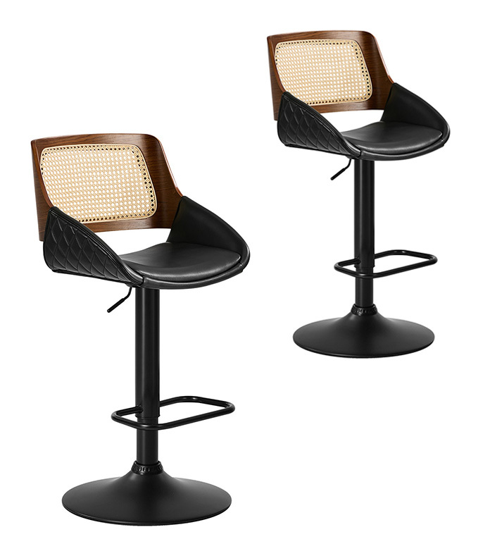 Hollis Adjustable Faux Leather Bar Stools