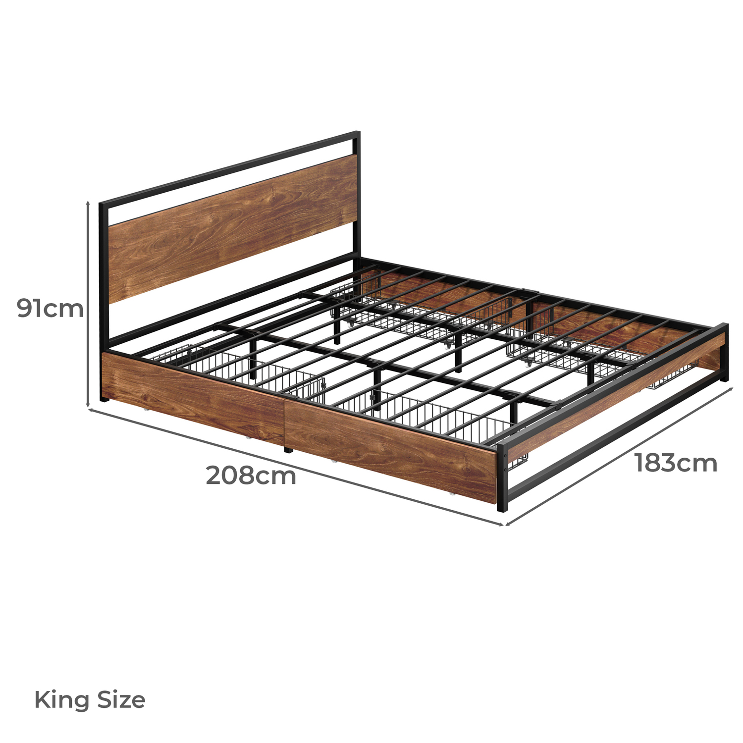 Cyrene Bed Frame with Drawers
