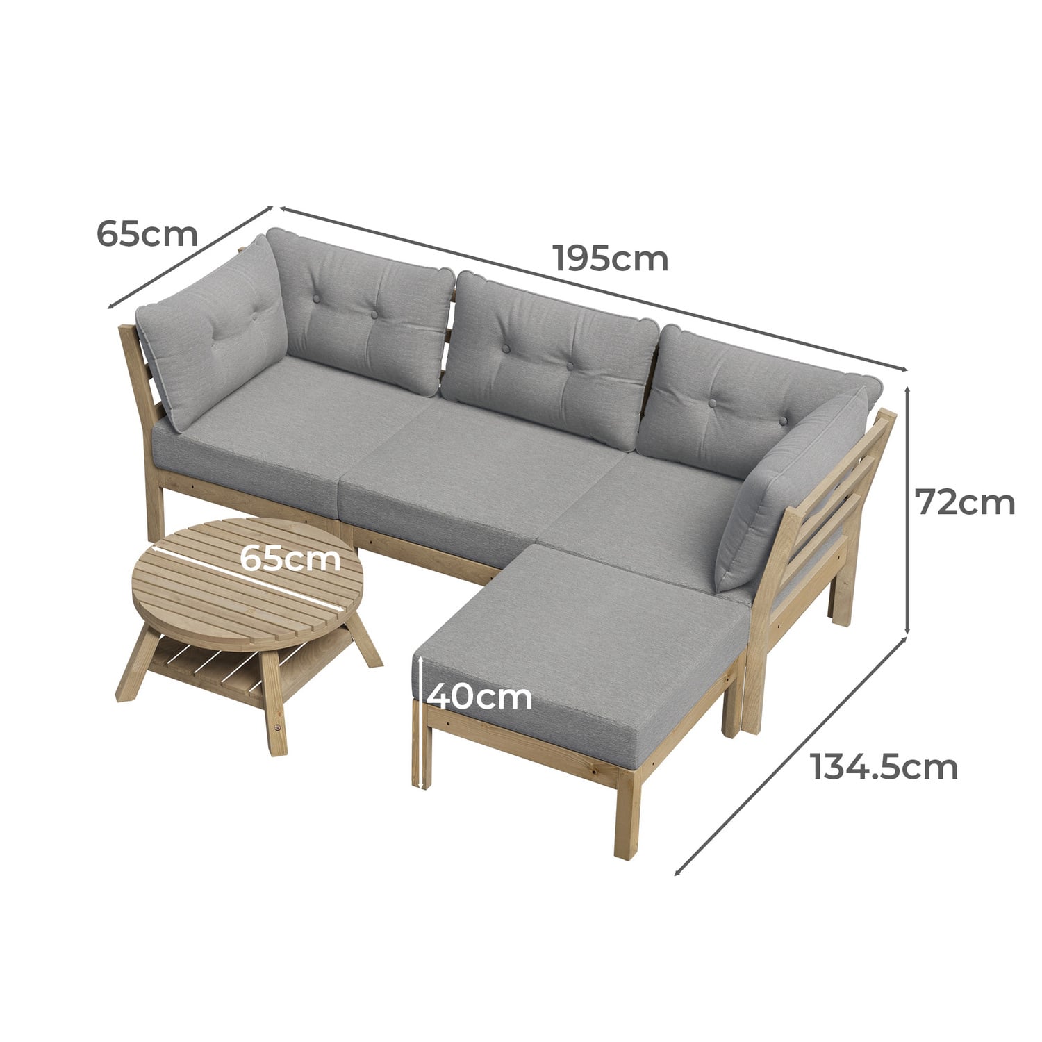 3 Seater Breanna Outdoor Modular Lounge Set