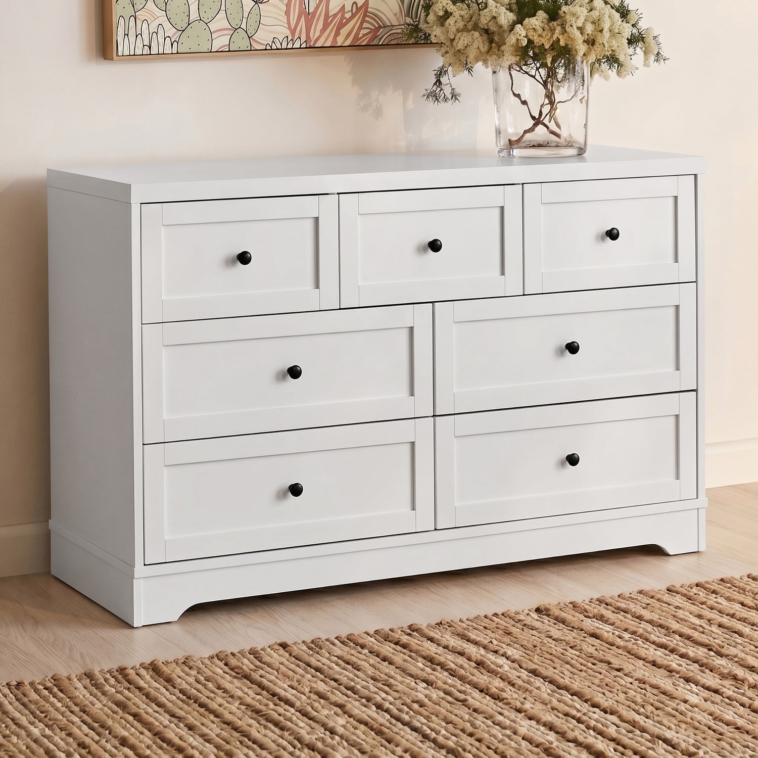 White Aurora 7 Drawer Chest