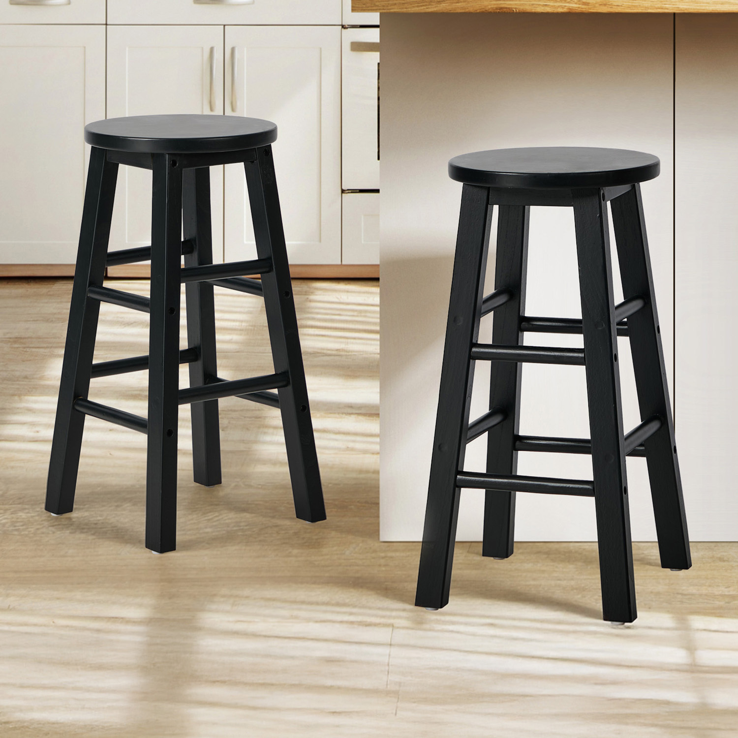 61cm Selvara Rubberwood Counter Stools