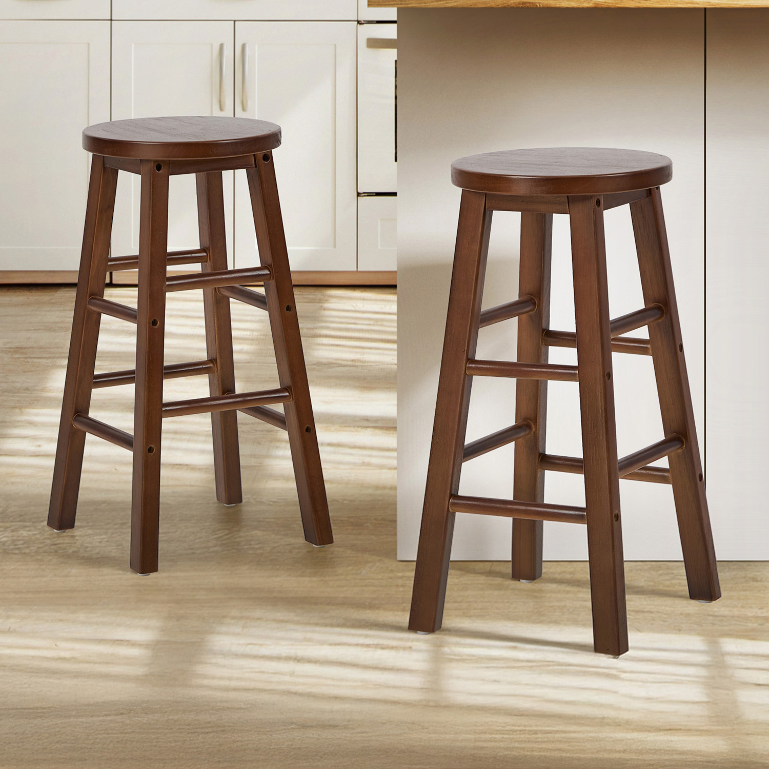 61cm Selvara Rubberwood Counter Stools