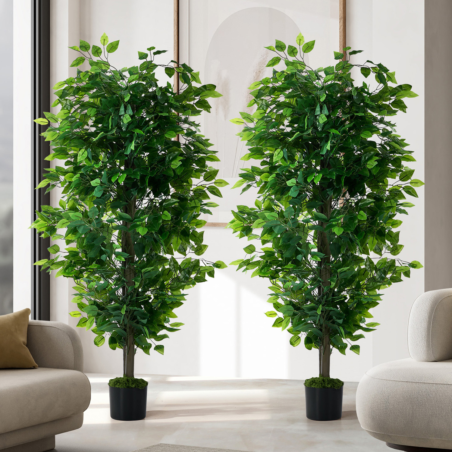 150cm Potted Faux Ficus Trees