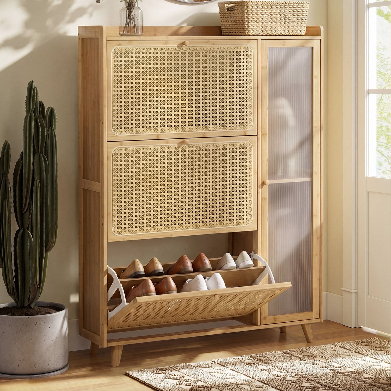 Ylven Bamboo Shoe Cabinet